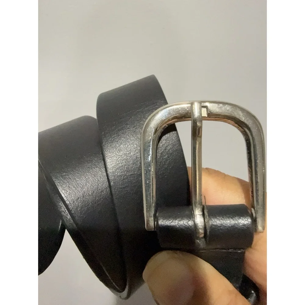 OBEY UNISEX LEATHER WAIST BELT COLOR BLACK AND SILVER BUCKLE‎ 43